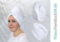 Turban Weiß mit Knopf